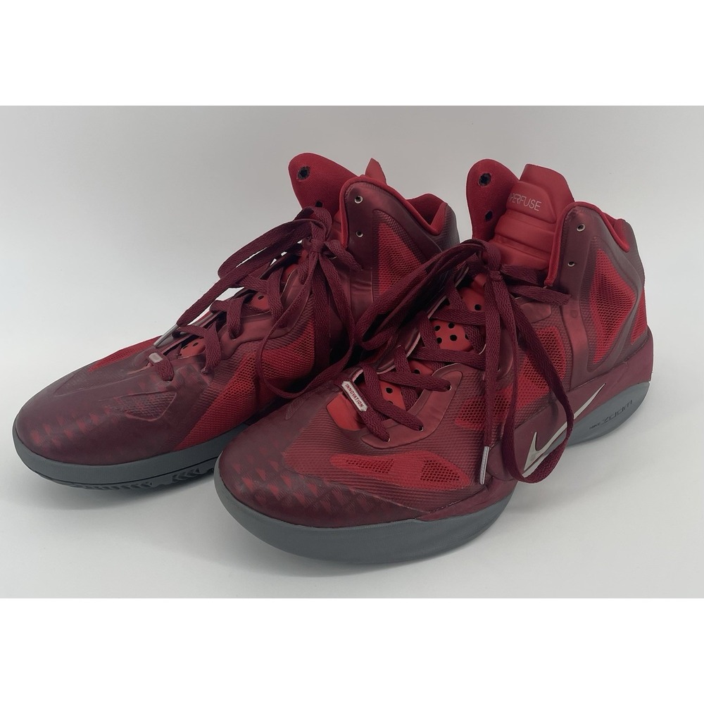 Nike Zoom Hyperfuse Mens 11.5 Red Basketball Shoes 469757-600 High Top Retro